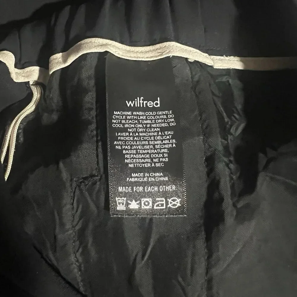 Aritzia Wilfred Darontal Elastic Waist Career Wear Trouser Pants Black 6 *Flaw